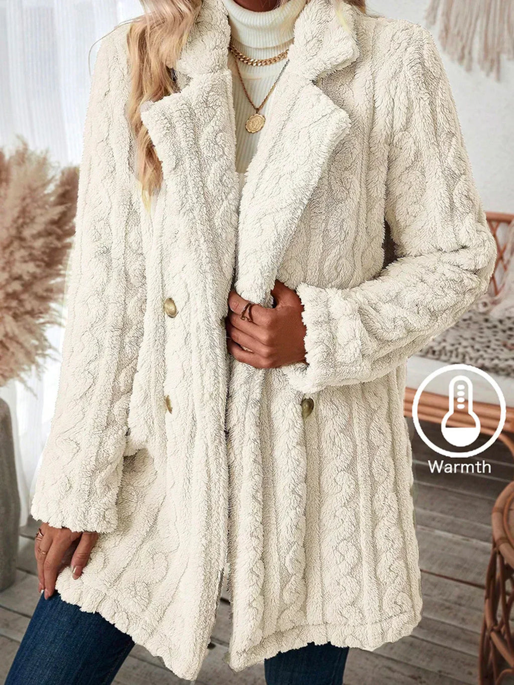 Stylische und entspannte Winterstrickjacke