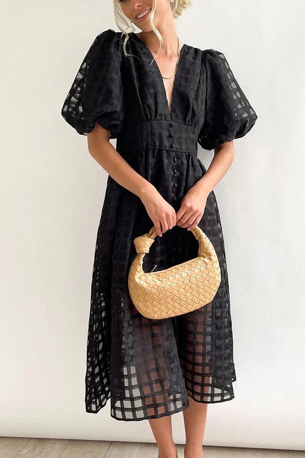 Valenzora | Midikleid mit Puffärmeln