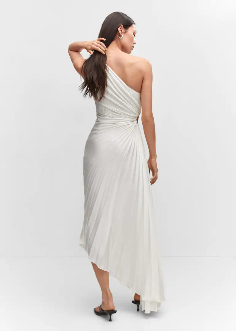 Valenzora | One Shoulder Pleated Midi Dress
