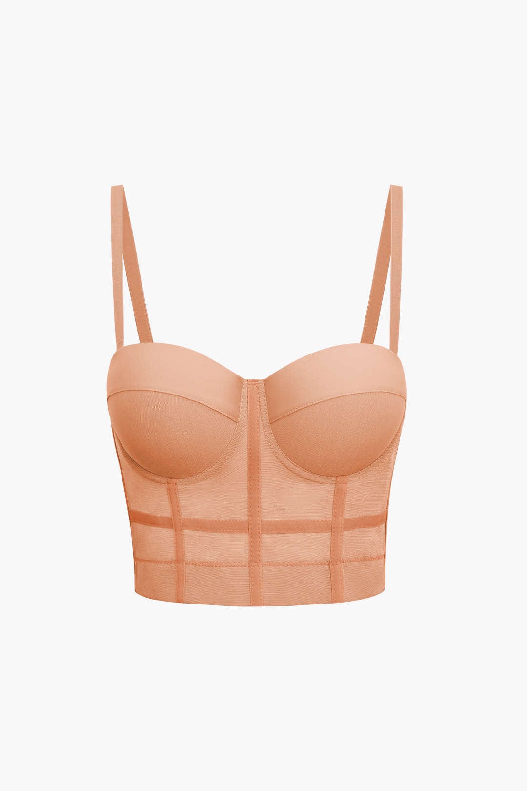 Valenzora | Figure-hugging bustier top with underwire cups and transparent mesh structure
