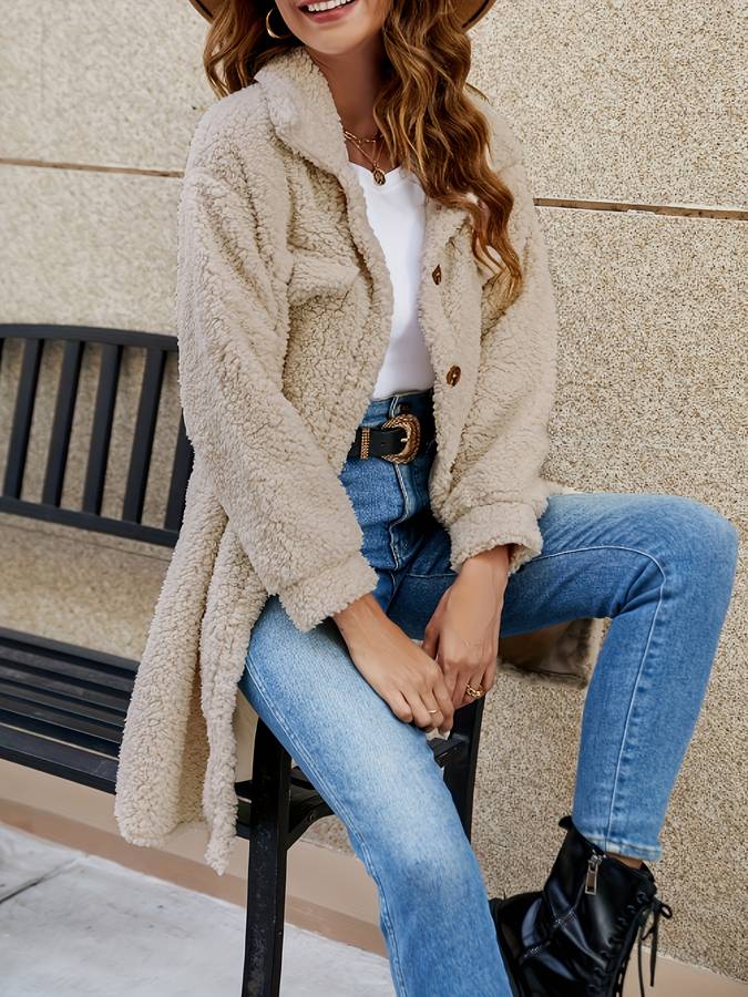 Teddy jacket with buttons