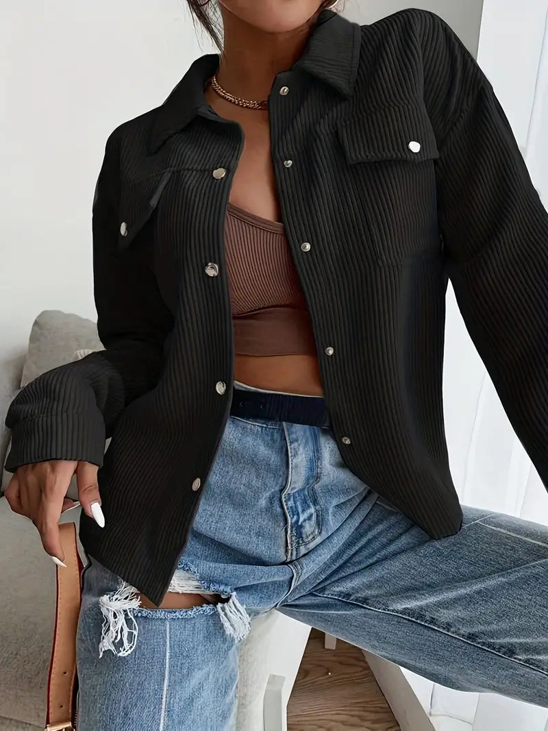 Valenzora | Long-sleeved corduroy jacket with buttons