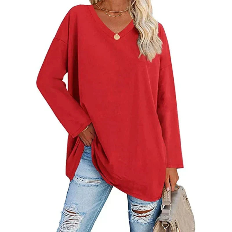 Valenzora | V-Neck Knitted Top for Women - Stylish and Comfortable Sweater