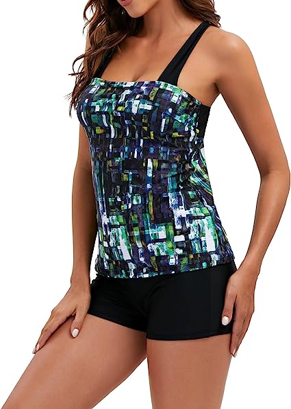 Valenzora | Geo Chic Tankini Set