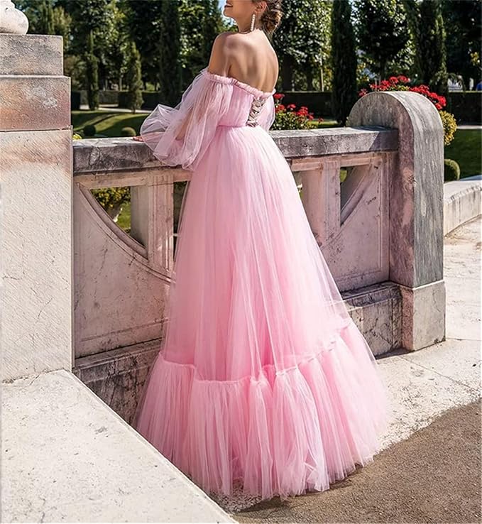 Valenzora | Elegant Formal Solid Color Patchwork Off-Shoulder Evening Dress - 3 Colors