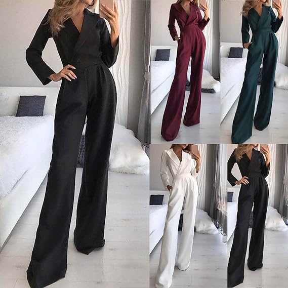 Valenzora Long-sleeved jumpsuit with a slim fit for women