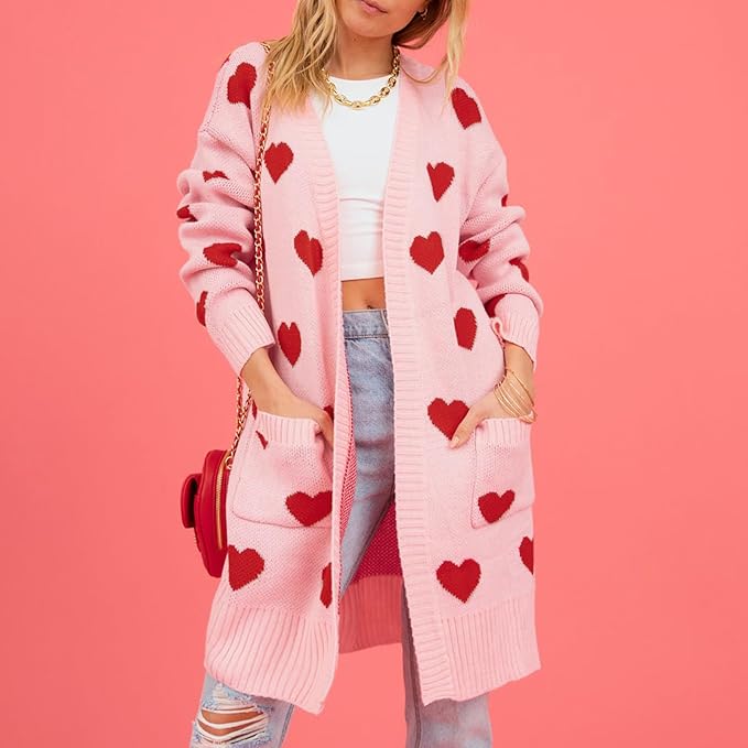 Valenzora | Süße Strickjacke mit Herzmuster