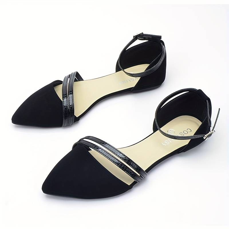 Valenzora | Lightweight flat sandals with buckle and pointed toe