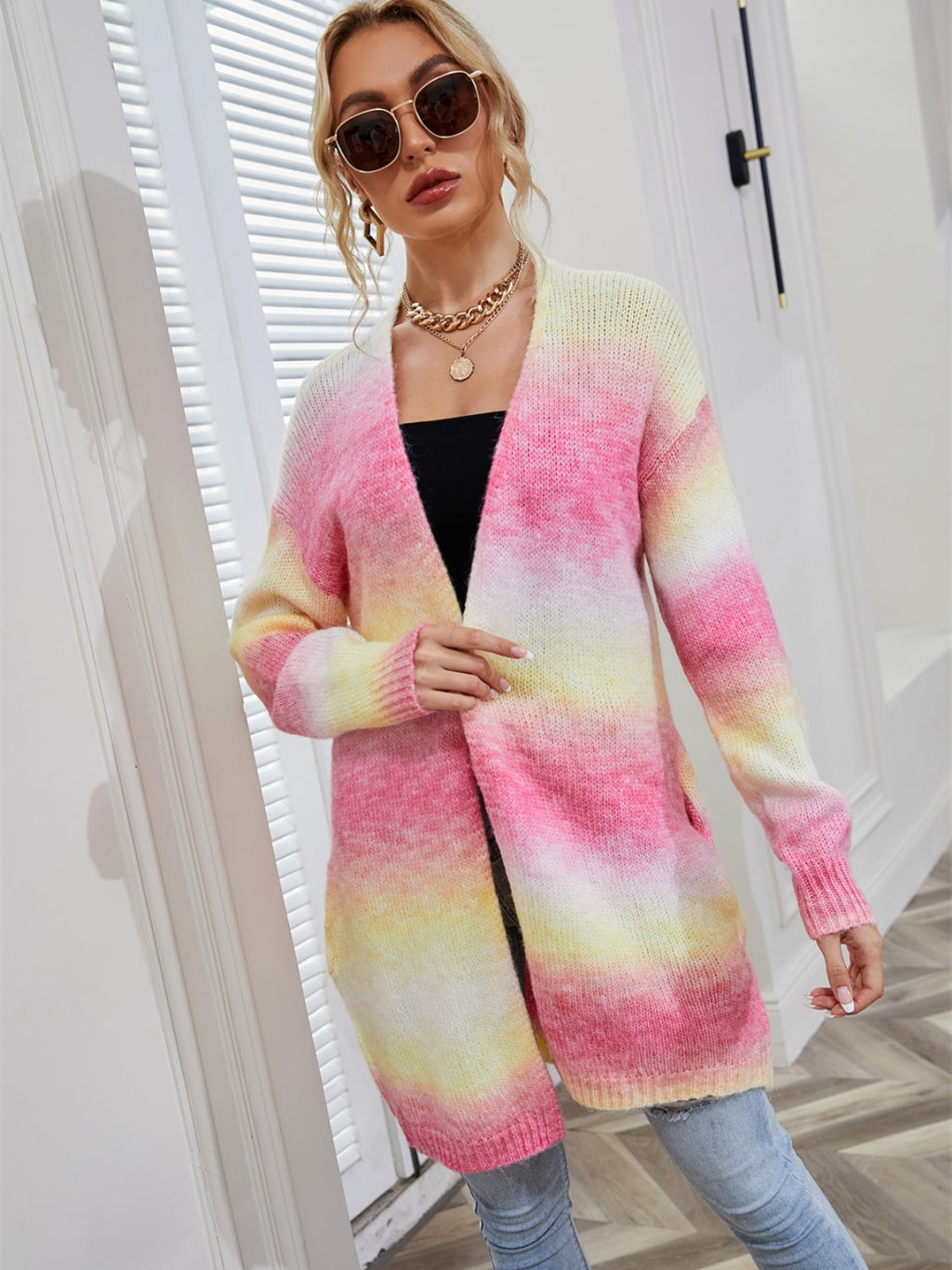 Valenzora | Angel Wings Offener Cardigan in voller Größe mit Farbverlauf