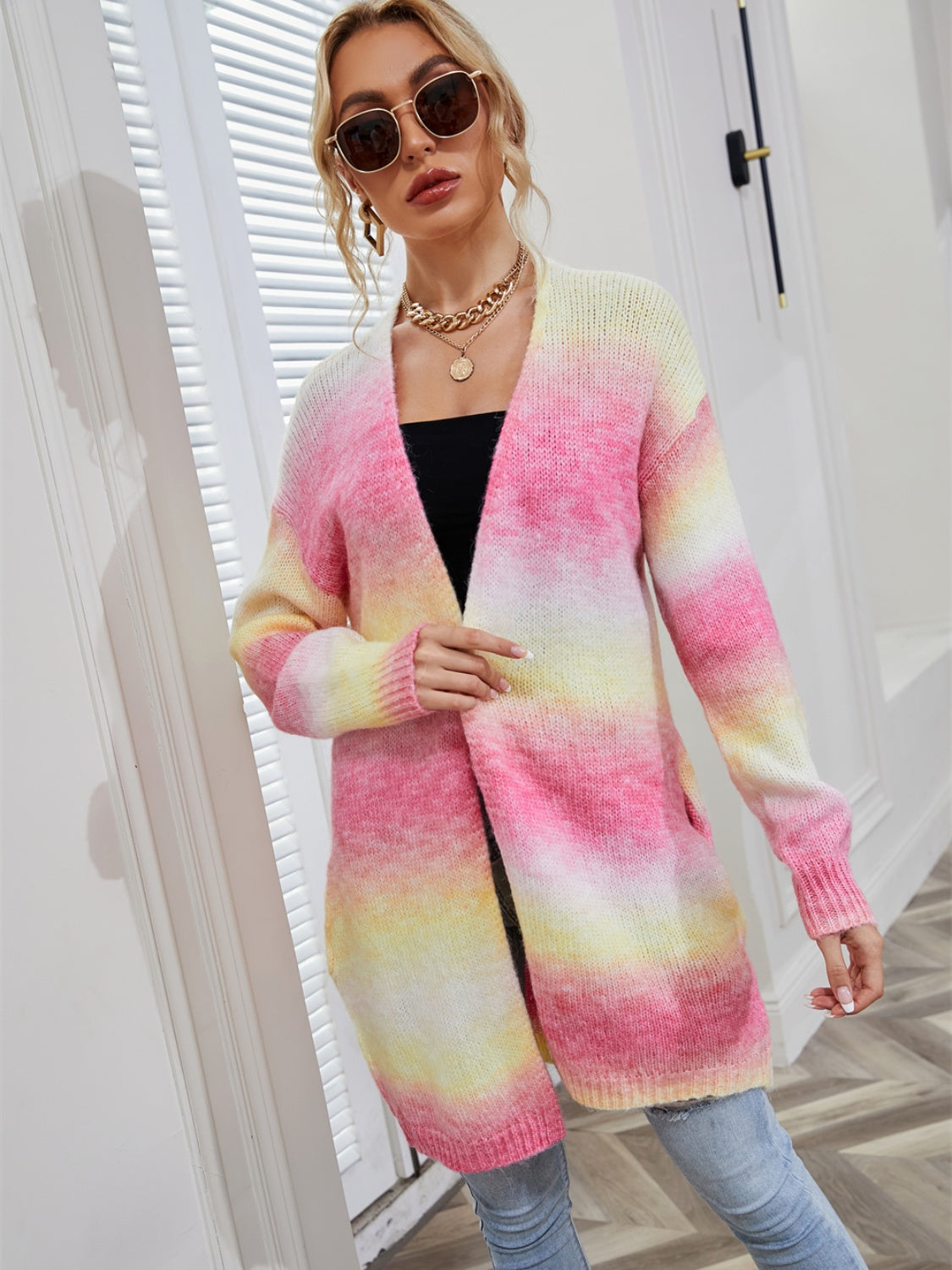Valenzora | Angel Wings Offener Cardigan in voller Größe mit Farbverlauf