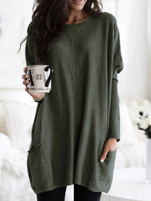 Valenzora | Tunic with pockets - comfortable women's oversized top
