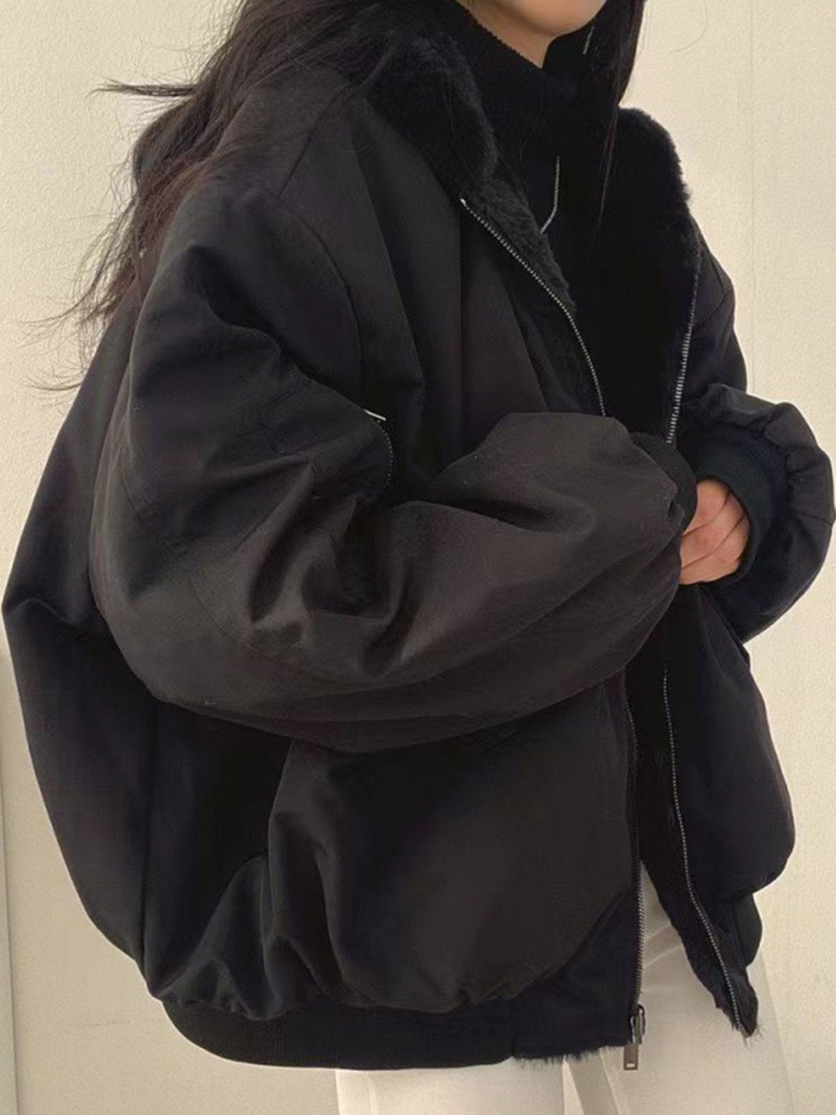 Comfortable reversible fleece hoodie jacket