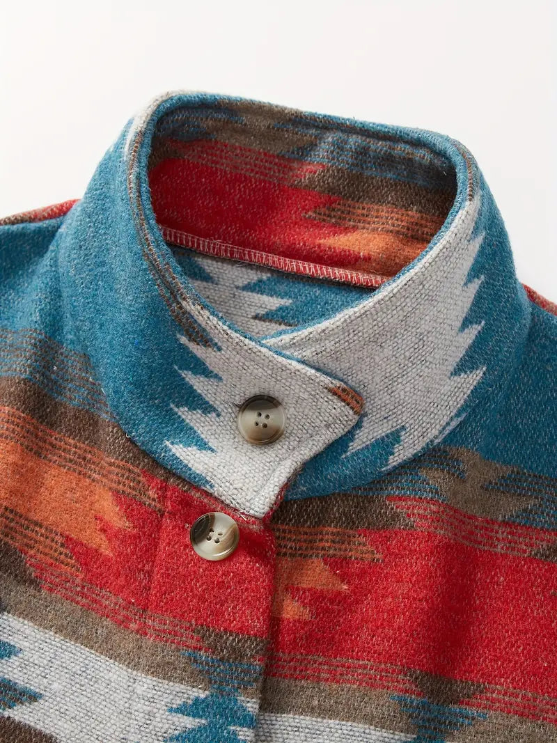 – Woven jacket with printed collar