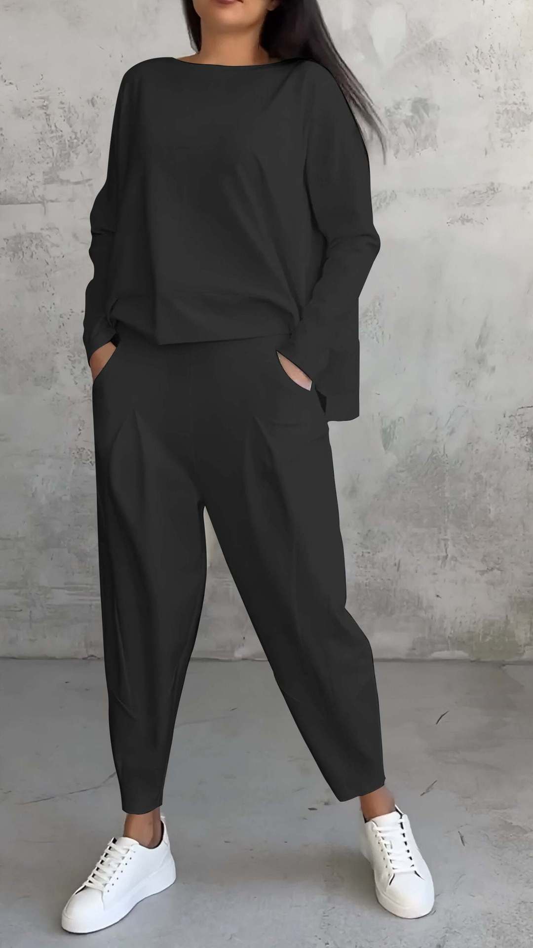 Valenzora | Women's Long-Sleeved Pantsuit, Irregular Design
