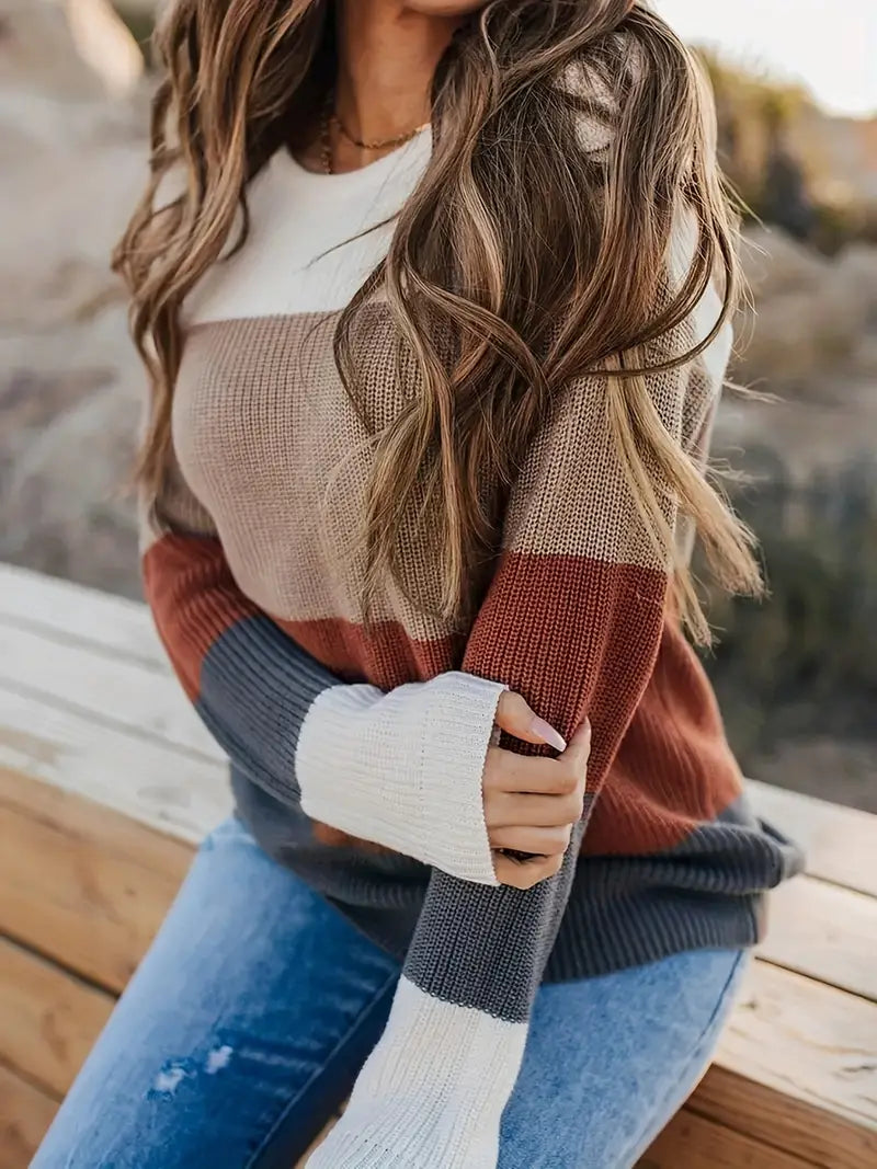 Valenzora | Striped Knitted Women's Tops Stylish and Comfortable
