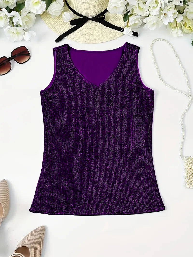 Valenzora | Elegant sleeveless top with sequins