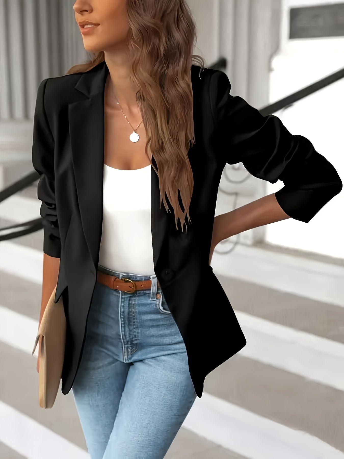 Valenzora | Elegante Herbstklassiker-Business-Blazer mit Seitentaschen für Damen