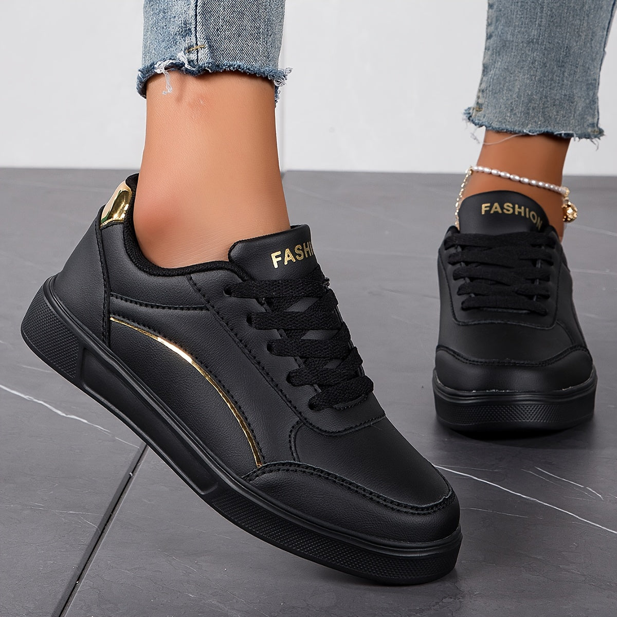 Valenzora | Einfarbige Damen-Sneaker mit weicher Sohle