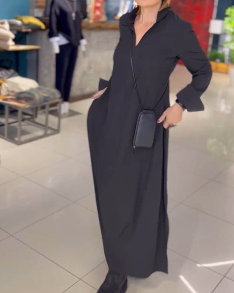 Valenzora long dress with side slit