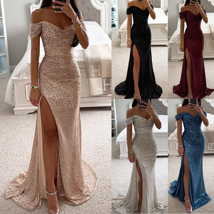 Valenzora | Festliches Paillettenkleid mit Schlitz