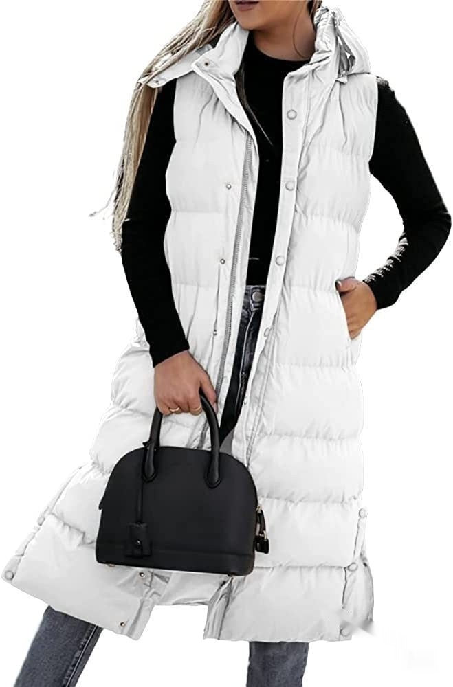 Valenzora | Sleeveless, casual quilted jacket with hood and zipper