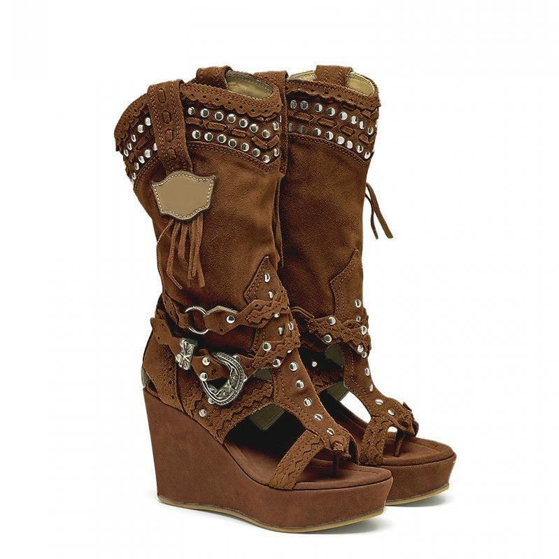Valenzora | High Heels Perforated Women's Cool Boots