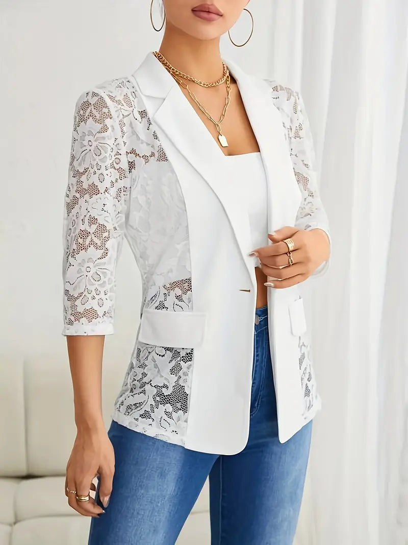 with lace and contrasting open front