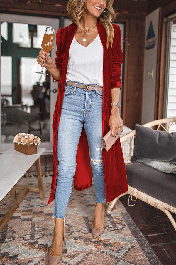 Velvet kimono jacket