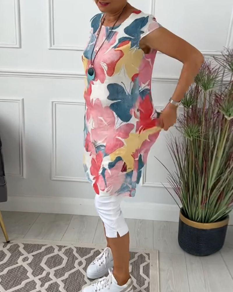 Valenzora | Summer dress with asymmetrical cut and high slit