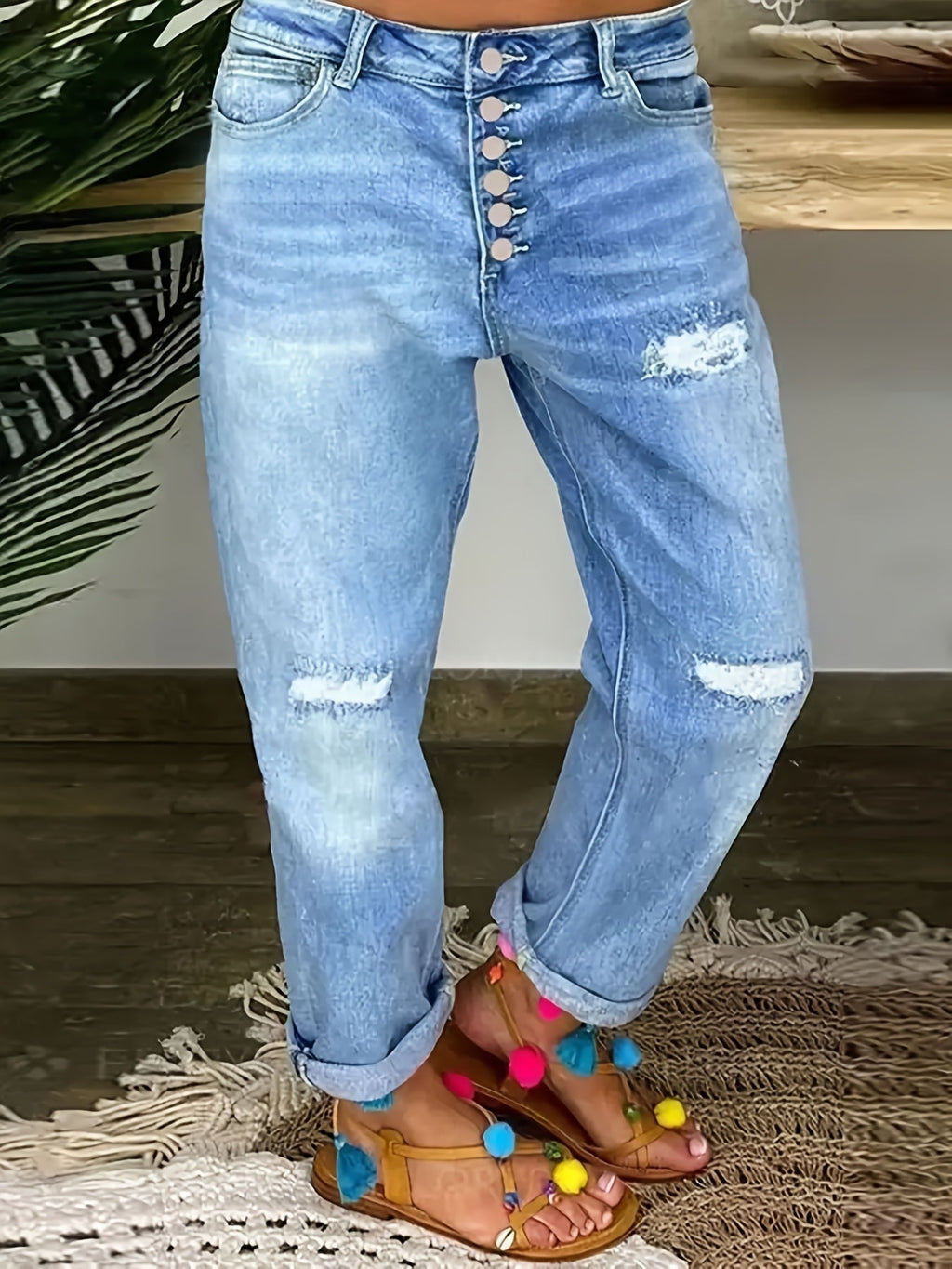 Valenzora | Weathered Blue Women's Stretch Jeans