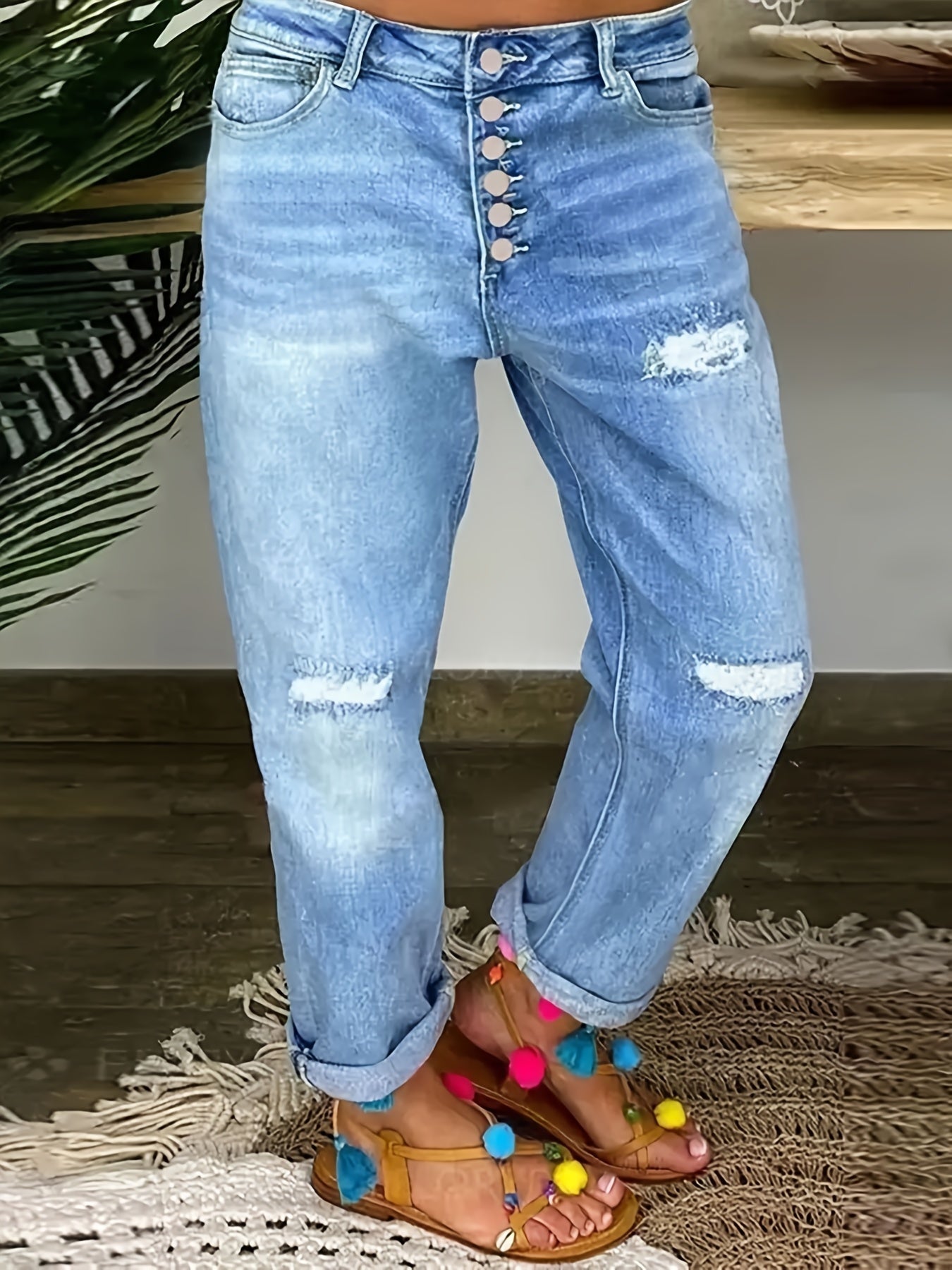 Valenzora | Weathered Blue Women's Stretch Jeans