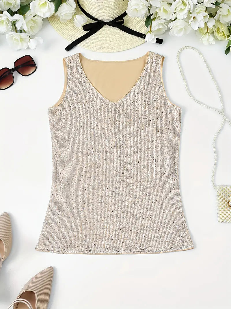 Valenzora | Elegant sleeveless top with sequins