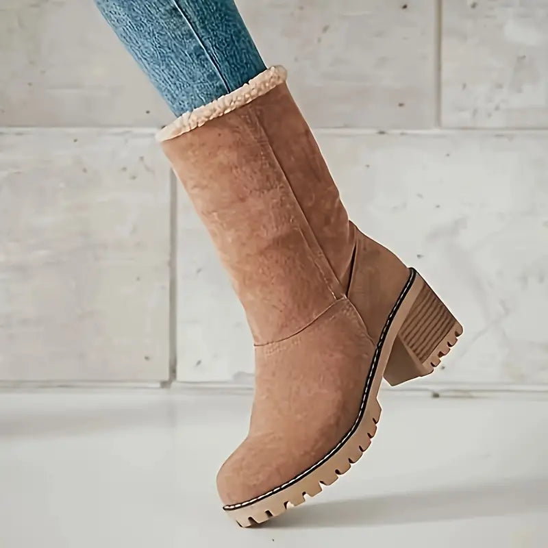 Valenzora | Snow boots with a chunky heel and mid-height sole