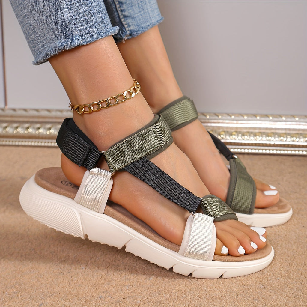 Valenzora | Women's Sandals: Color Block, Non-Slip, Elegant, Lightweight, Outdoor, Summer