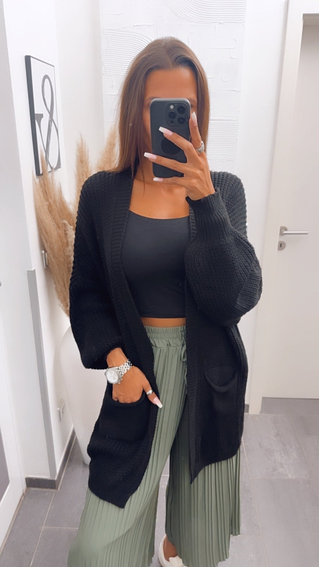 Schwarze Strickjacke / Strickjanker, Art.-Nr. 7188
