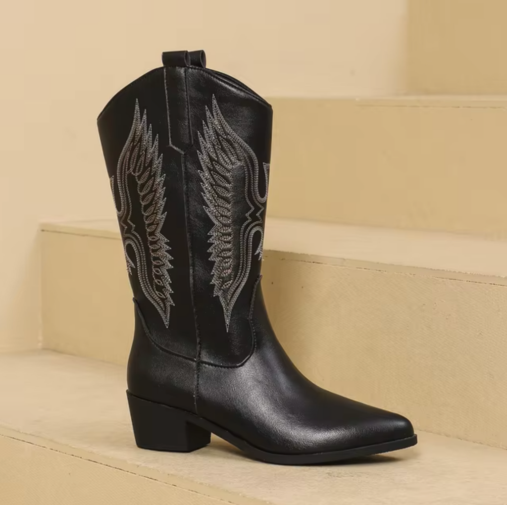 – Leather cowgirl boots