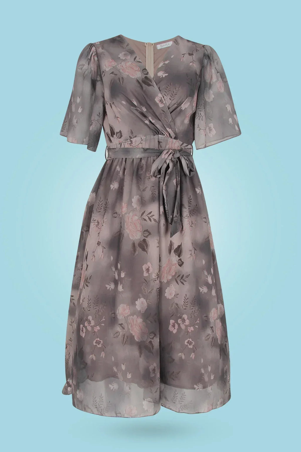 Valenzora | Midikleid mit Blumenmuster und V-Ausschnitt