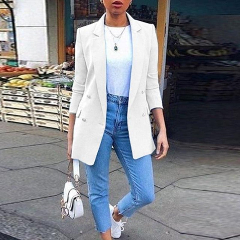 Valenzora | Damen Blazer Eleganter Longblazer mit 3/4 Ärmeln, Ideal für Business-Looks
