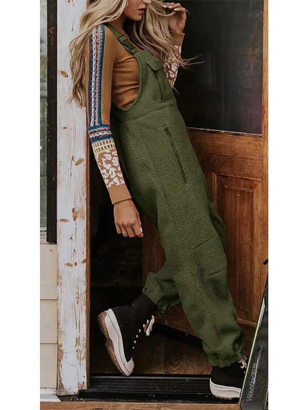 Valenzora | Women's Fleece Thermal Overall with Zippered Pockets