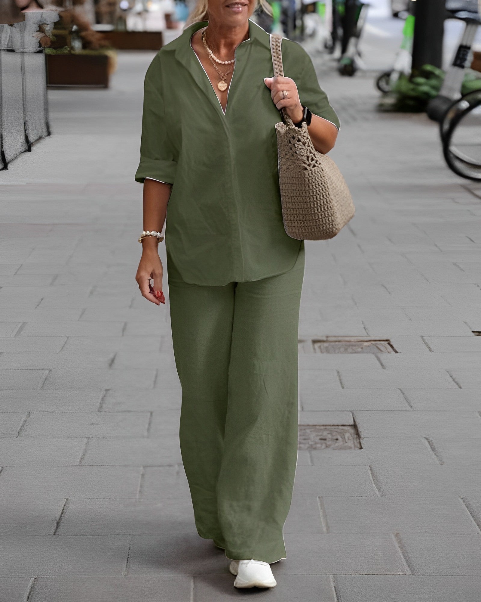 Valenzora | Relaxte Leinenhose mit weitem Schnitt für Damen