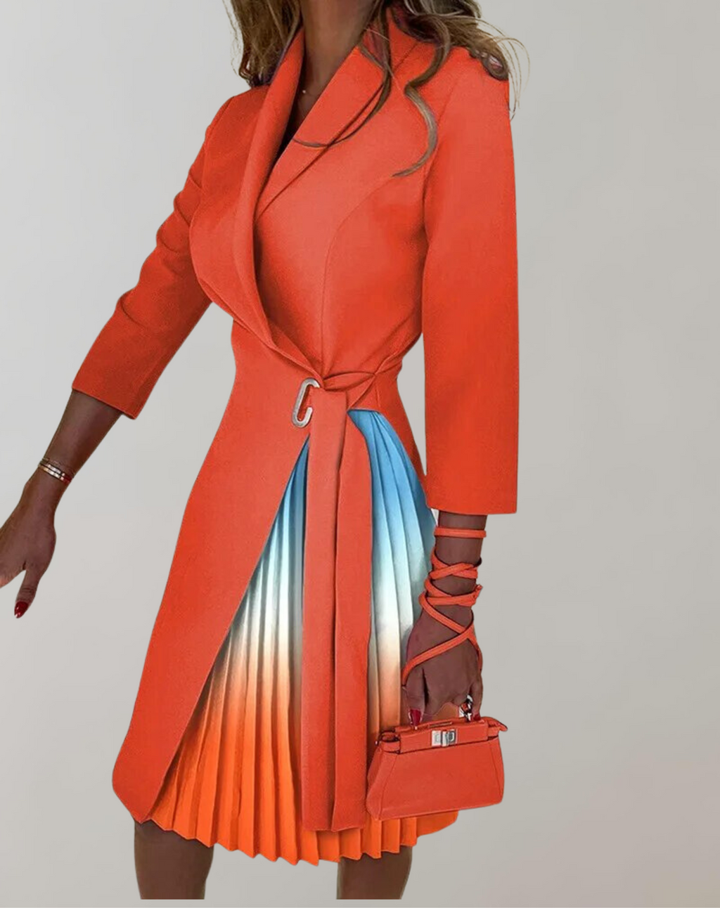 Valenzora – Damenkleid, bedruckt, gekerbt