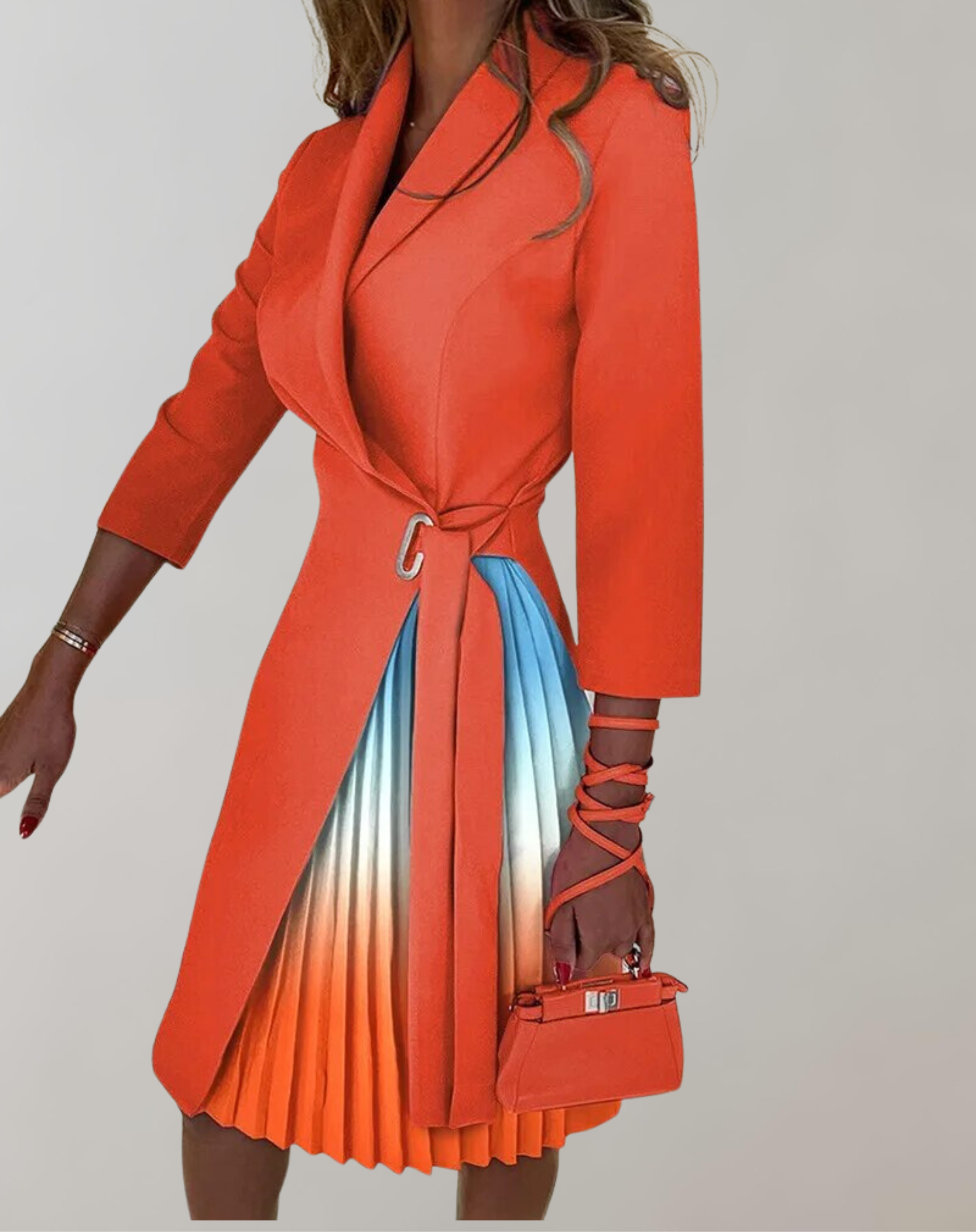 Valenzora – Damenkleid, bedruckt, gekerbt