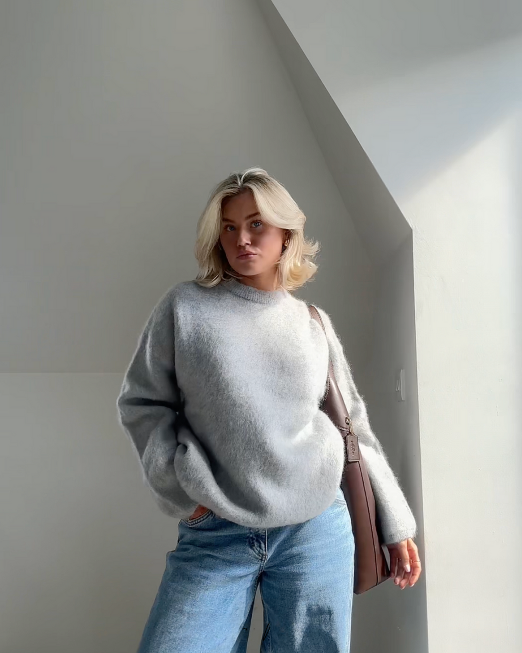 Valenzora | Pullover aus Mohair-Mischgewebe mit Rundhalsausschnitt
