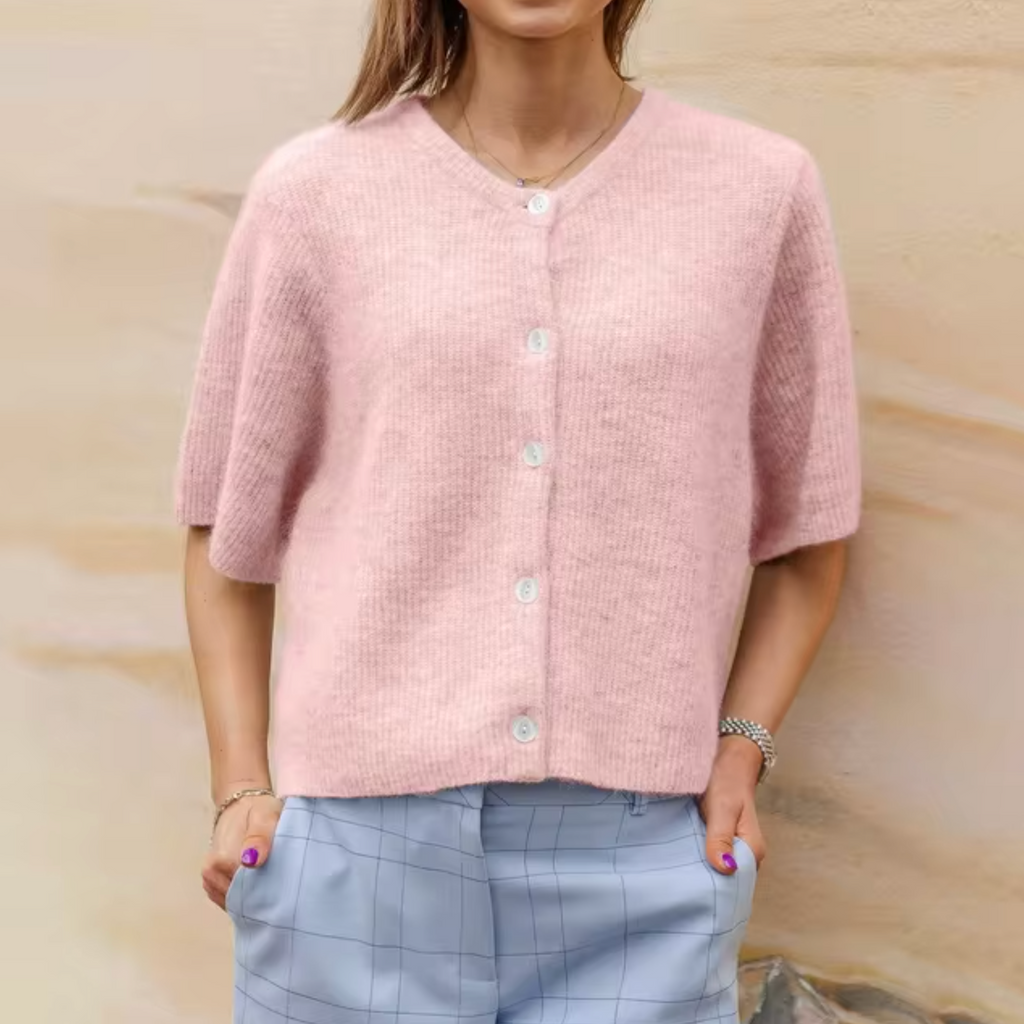 Valenzora | Kurze Strickjacke mit Knöpfen für Damen
