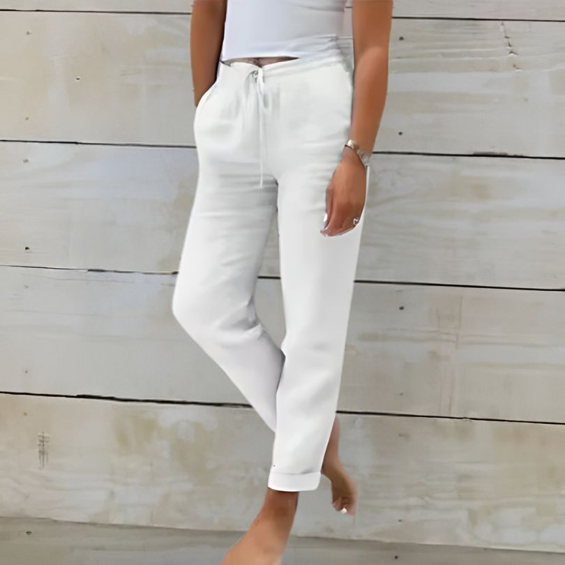 Valenzora | Bequeme Baumwollhose in Leinenoptik