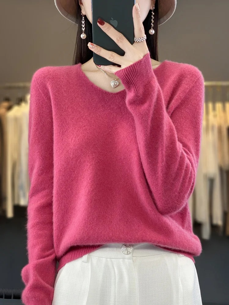 Valenzora | Damen Kaschmir Pullover, Eleganter V-Ausschnitt, Weich & Bequem