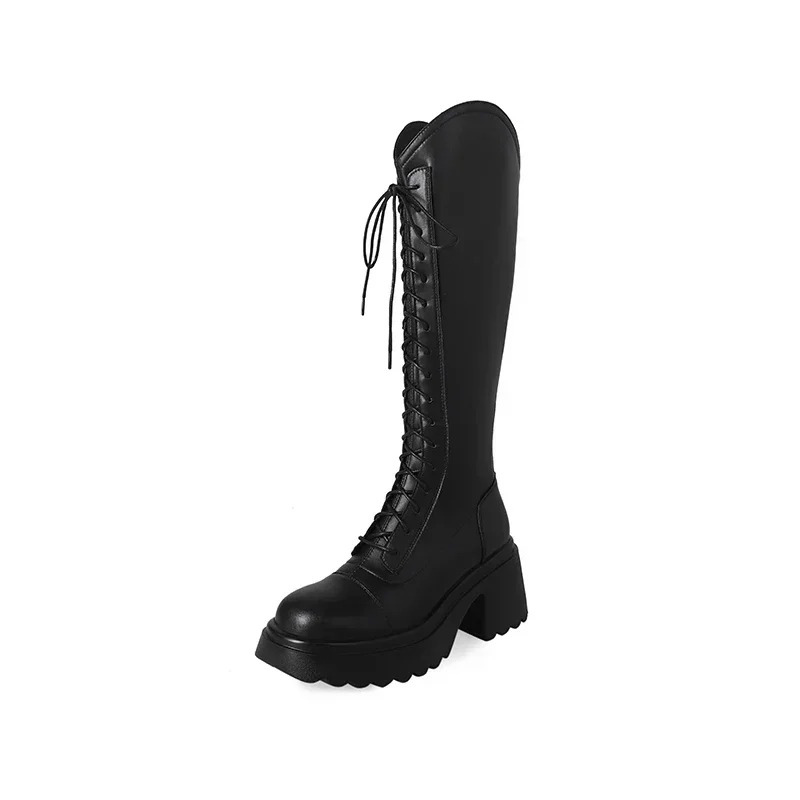 Valenzora | High Boots Women's Boots with Laces and Sturdy Heel