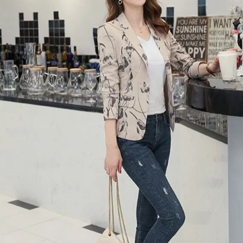 Valenzora | Women's Floral Pattern Blazer Perfect for Spring and Summer