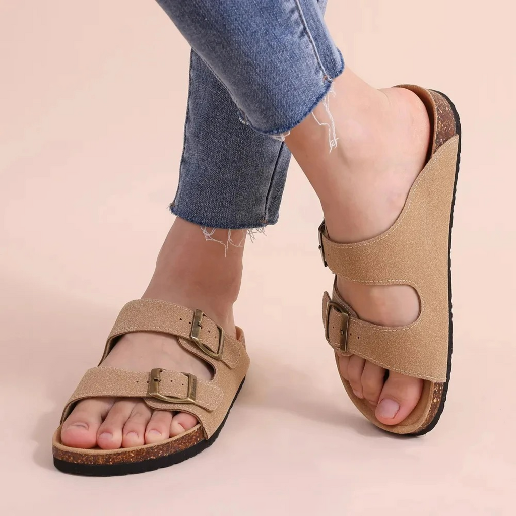 Valenzora | Wildleder-Sandalen für Damen mit doppelter Riemenführung