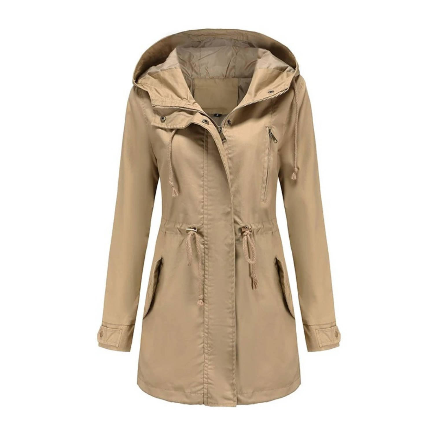 Valenzora | Waterproof Long-Sleeved Hooded Jacket with Adjustable Drawstring